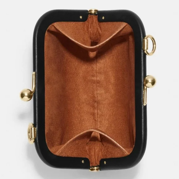 Coach Kisslock Crossbody Change Purse in Black - Picture 3 of 9